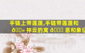 手链上带莲蓬,手链带莲蓬和 🌻 祥云的寓 💐 意和象征